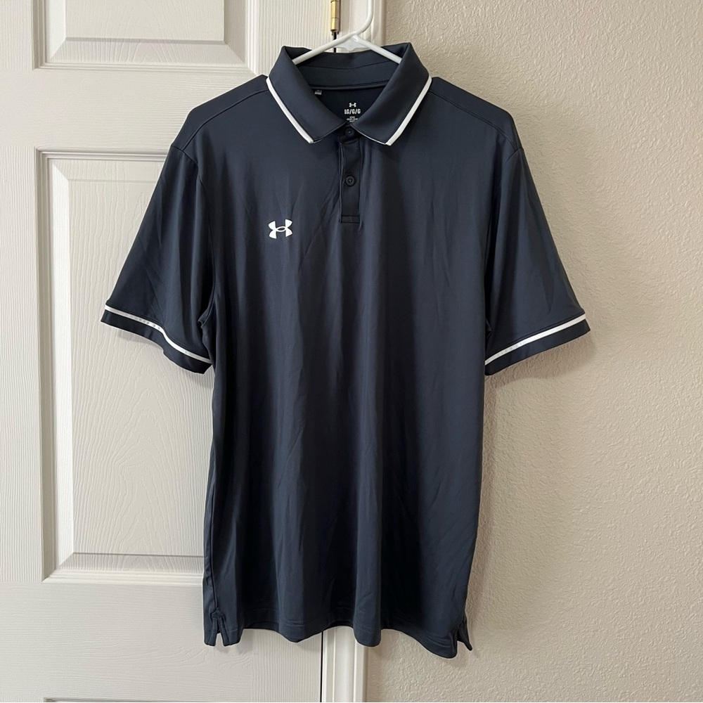 Under Armour Gray Loose Fit Polo Shirt Mens Large